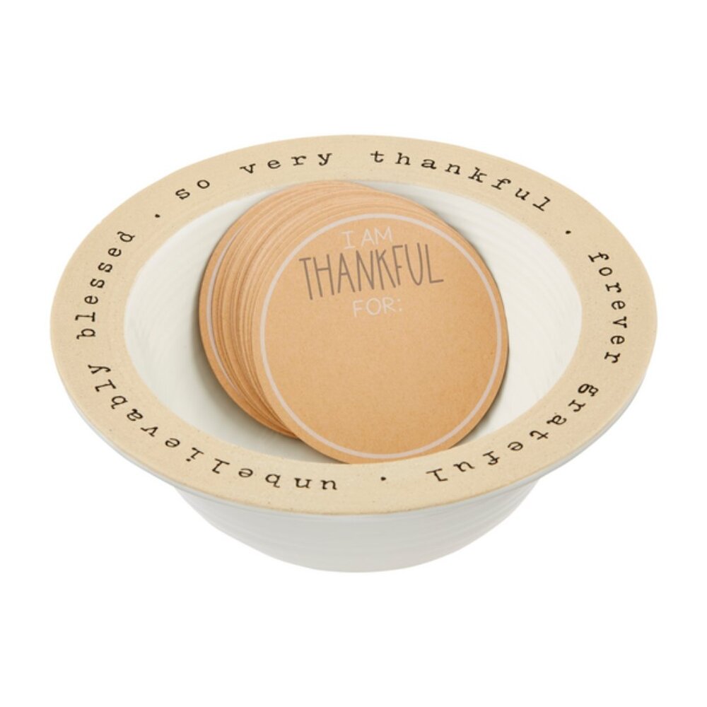 Mud Pie - Thankful Bowl Pottery Set - New In Box - Great Gift Idea!!!